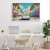 Stupell Industries Classic Car in Tropical Town Framed Giclee Art, White, 30" x 20" - 3 of 4