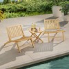 Tangkula Teak Wood Outdoor Reclining Chair Natural Mid Century Accent Chair w/ Backrest - 4 of 4