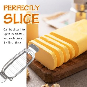 Akoasm Multi-Function Handheld Stainless Steel Cheese and Butter Cutter for Block Cheese, Butter & Soft Fruits-Silver - 1 of 4