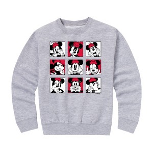 Girls' - Disney - Minnie Grid Graphic Long Sleeve Fleece Sweatshirt - 1 of 4