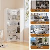 Space-Saving 5-Tier Industrial Corner Bookshelf with MDF Frame and Enclosed Back, Storage Unit for Home Office or Living Room-3irtyhousy - 2 of 4