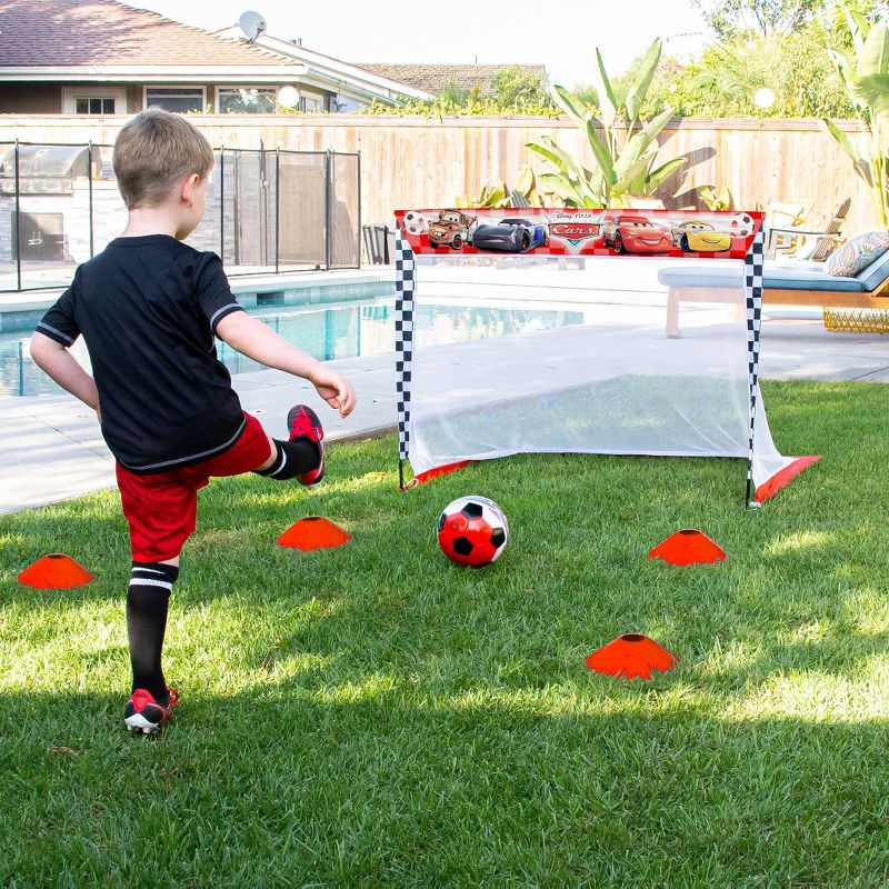 Disney Pixar Cars Soccer Goal Set for Kids by GoSports Includes 4 ft x 3 ft Soccer Goal, Size 3 Soccer Ball and Cones, 2 of 5