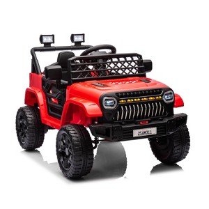 12V Ride On Car for Kids, Electric Vehicle Toddles, Battery Powered Truck Car Toy with RC, LED, Music, 4-Wheel Suspension - 1 of 4