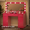 MDF Large Mirror Dressing Table, 3 Color Lighting Modes, Brightness Adjustable, Makeup Dressing Table For Girls - 3 of 4