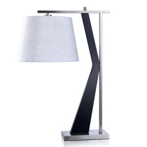 Darby Silver Mid-Century Modern Metal Desk Lamp - StyleCraft: Adjustable, Linen Shade, UL Listed - 1 of 4