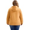 Women's Plus Size Windbreaker Zip Up Buttons Waterproof Hooded Casual Trench Coats with Pockets - Agnes Orinda Large Gold - 4 of 4