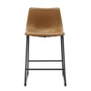 Industrial Faux Leather Counter Stools, Set of 2 - 3 of 4