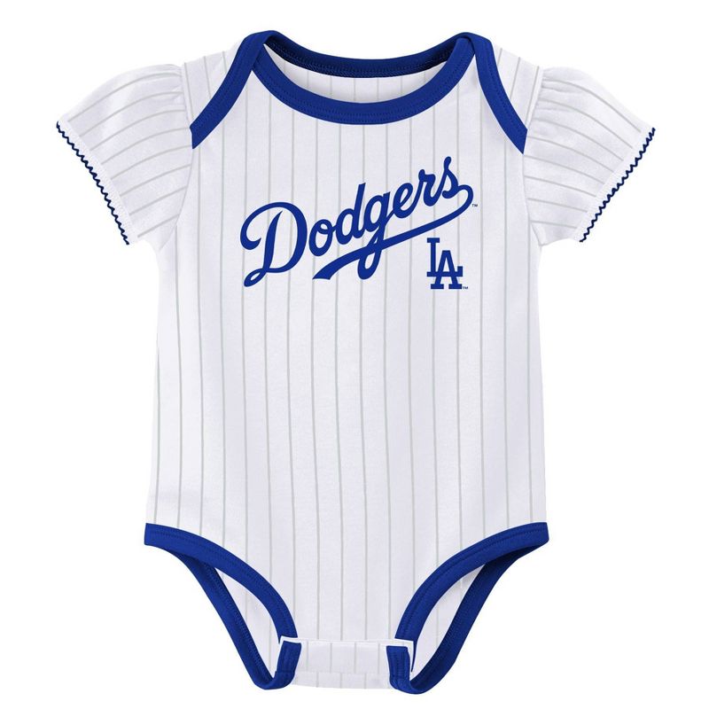 MLB Los Angeles Dodgers Baby Girls' 3pk Bodysuit, 2 of 5