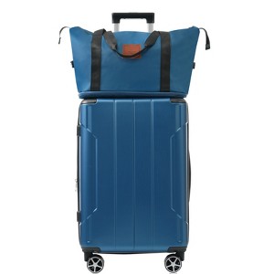 Vynxaria 6-Piece Blue Hardshell Luggage Set Expandable Lightweight Suitcases with Dual Wheels TSA Lock Unisex Design - 1 of 4