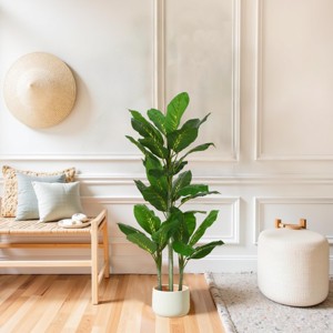 KTMBDW Artificial Fiddle Leaf Fig Tree Fake Ficus Lyrata Plant, Faux Plants in Pot for Indoor Outdoor Home Office Garden Modern Decoration - 1 of 4