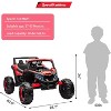 24V Kids Ride-On UTV Car with Remote Control, Spring Suspension, LED Lights, Music & USB, Metal Frame Battery Powered Electric Vehicle Toy - 2 of 4