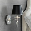 Vienna Full Spectrum Manhattan Modern Wall Lamp Chrome Crystal Hardwire 6" Fixture Black Paper Shade for Bedroom Reading Living Room House Hallway - 2 of 4