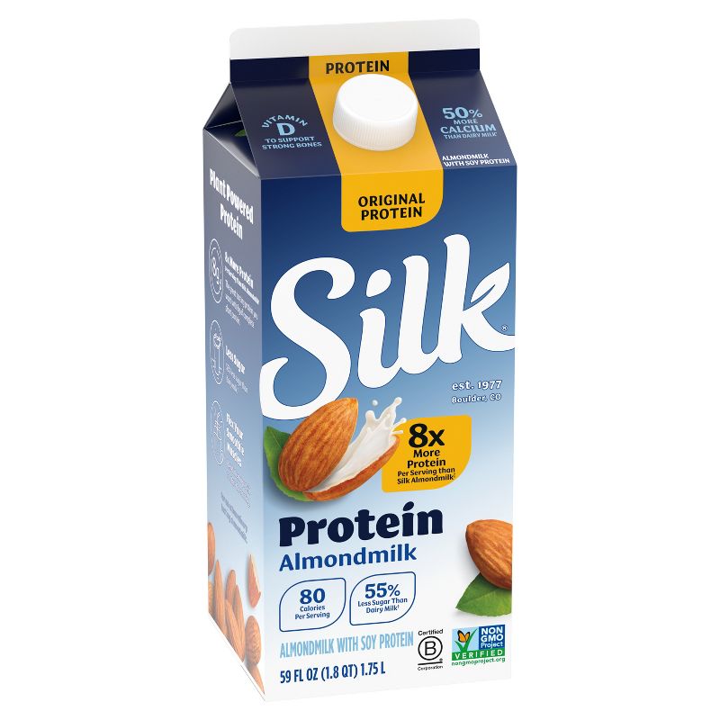 Silk Almond Milk Protein Original - 59 fl oz, 4 of 6