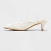 Women's Delilah Floral Embroidered Mule Heels - A New Day™ Off-White - image 2 of 4