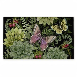 Stupell Industries Dark Succulents Midnight Garden Printed Outdoor Door Mat, design by Nicole Tamarin, 18"x30" - 1 of 4