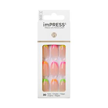 imPRESS Press-On Manicure Medium Almond Fake Nails - Enjoy Today - 33ct