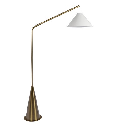 VYNXARIA 67"H Lisbon Black Floor Lamp with On/Off Switch Coned Base Hanging White Fabric Shade