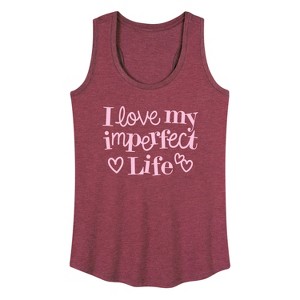 Women's - Instant Message - I Love My Imperfect Life Graphic Racerback Tank - 1 of 4