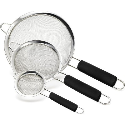 Bellemain Fine Mesh Strainer Set of 3 Stainless Steel Sieve & Colander for Baking, Tea & Pasta