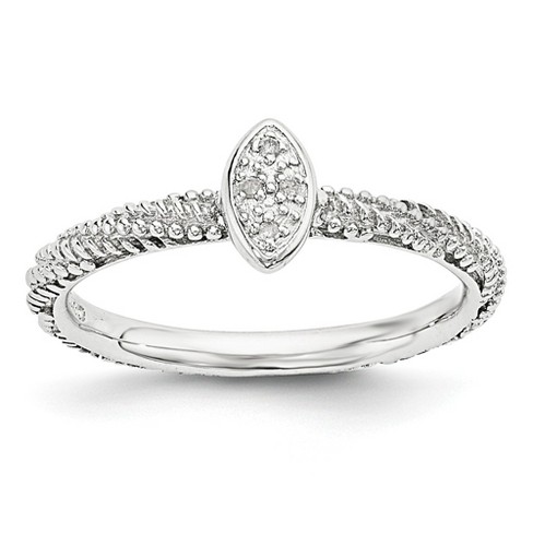 Sterling Silver Diamond Swirl Ring .03 CTW Rhodium on Sterling Silver