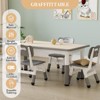 Toddler Table and 4 Chairs, Height Adjustable Kids Tables Chair Set with Graffiti Table - 4 of 4