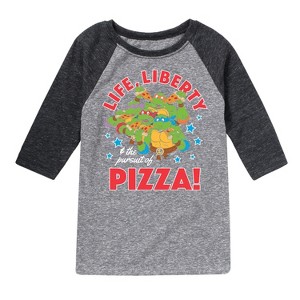 Boys' - Teenage Mutant Ninja Turtles - Life Liberty Pursuit Of Pizza Raglan Graphic T-Shirt - 1 of 4
