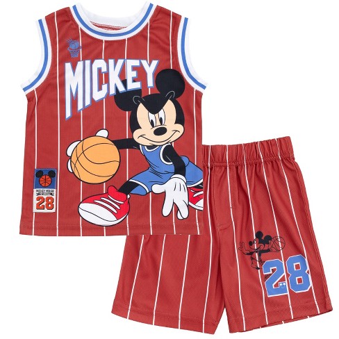 Disney Mickey Mouse Toddler Boys Mesh Jersey Tank Top And Basketball ...