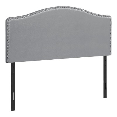 Monarch Specialties Bed Headboard Only Queen Size Bedroom Upholstered Pu Leather Look Grey Transitional
