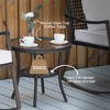 3 Piece Patio Rocking Bistro Set, Outdoor PE Rattan Wicker Rocking Chairs with Cushioned, Pillows, Two-Tier Glass Storage Shelf Coffee Table - 4 of 4
