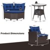Costway 4PCS Patio Rattan Furniture Set Cushioned Sofa Glass Table Garden - 4 of 4