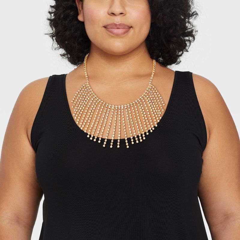 Glass Bib Crystal Statement Necklace - A New Day&#8482; Gold, 3 of 6