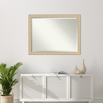 Classic Honey Silver Rectangular Full-Length Wall Mirror 34" x 44"