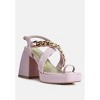 Frecklin Metal Chain Block Heel Sandals - 2 of 4