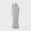 French Connection Women's Cable Knit Hat & Mitten Set with Faux Fur Pom - Winter Warmth Accessories, Soft & Stylish - 4 of 4