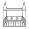 CAVINAS Twin Size Bed Frame, Wood Bed House Bed Frame with Fence, House-Shaped Floor Bed for Kids, Teens, Girls, Boys, Floor Platform Bed - 4 of 4