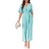 Imily Bela Effortless Summer Style Womens Tie Front Wide Leg Jumpsuit with Flowy Comfort - 2 of 4