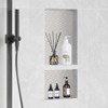 VEVOR Shower Niche Ready for Tile 16" x 32", Double Shelf Organizer, Square Corners Wall-inserted Niche Recessed, Black - 2 of 4