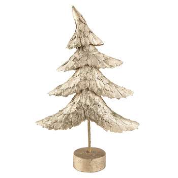 Northlight 18" Layered Bronze Tree with Wood Base Christmas Decoration