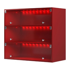 QingMoon Stackable Shoe Storage Boxes, 3-Tier Wooden Shoe Cabinet, Shoe Display Rack with Flip Glass Doors for Organizer of Shoes - 1 of 4