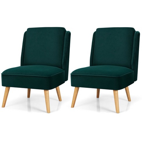 Costway armless accent chair deals modern velvet leisure chair