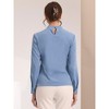 Allegra K Women's Elegant Stand Collar Long Sleeve Button Decor Office Blouse - 3 of 4