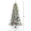 Nearly Natural 8-ft Flocked Livingston Fir Artificial Christmas Tree with Pine Cones and 500 Clear Warm LED Lights - image 2 of 4