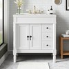 30" Bathroom Vanity with Ceramic Sink, Solid Wood Frame, 2 Doors, 3 Drawers, Soft Close Design, Adjustable Shelf, Modern Storage Cabinet - 3 of 4
