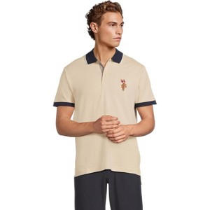U.S. Polo Assn. Men's Slim Fit Multicolor Interlock Polo Shirt with Big Pony - 1 of 3