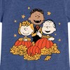 Girls' - Peanuts - Peanuts Pumpkin Trio Fitted Short Sleeve Graphic T-Shirt - 2 of 4