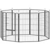 PawHut Heavy Duty Dog Playpen, Metal Pet Fence with 39 Inch Heavy Duty Panels and Door for Medium and Large Dogs, Black - 4 of 4