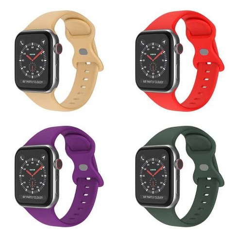 3 PACK Silicone Sport Band Strap for Apple Watch 9 8 7 6 5 4 SE  42/40/44/41/45mm