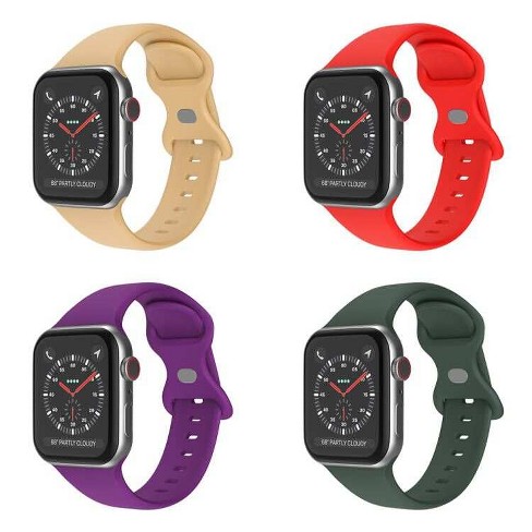 Link 4 Pack Apple Watch Compatible Soft Silicone Sport Band