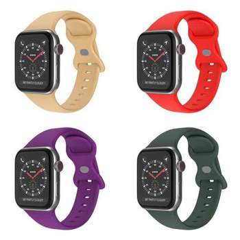 Link 4 Pack Apple Watch Compatible Soft Silicone Sport Band Waterproof Mens Womens For Series SE 7 6 5 4 3 2 1