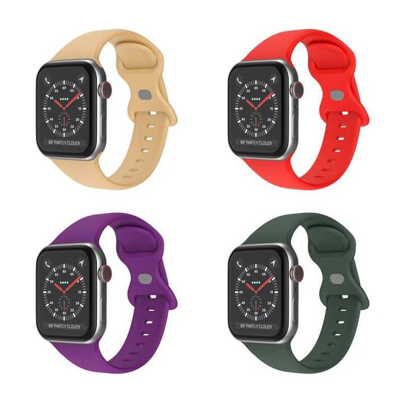 Link 4 Pack Apple Watch Compatible Soft Silicone Sport Band Waterproof Mens Womens For Series SE 7 6 5 4 3 2 1, 1 of 6